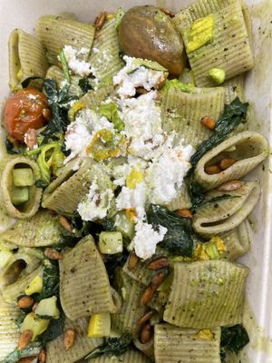 Rigatoni bowl topped with macadamia ricotta.  at Harvest Seasonal Grill & Wine Bar in Moorestown