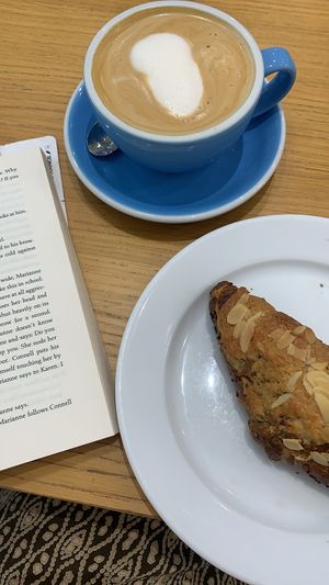 lattee + croissant at Cloud Cakes - Mandar in Paris