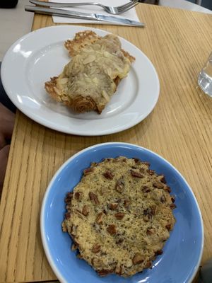 Almond croissant and cookie with pecan nuts at Cloud Cakes - Mandar in Paris