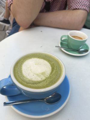 matcha latte  at Cloud Cakes - Mandar in Paris
