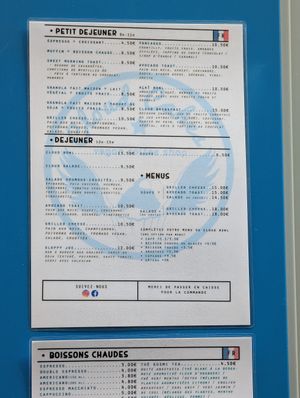 Menu at Cloud Cakes - Mandar in Paris