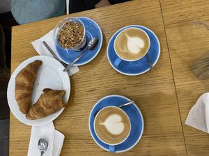 yogurt with homemade granola and croissants   at Cloud Cakes - Mandar in Paris
