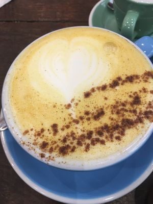 Turmeric latte with coconut & almond milk   at Cloud Cakes - Mandar in Paris