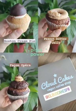 Trio de cupcakes vegan Cloud Cakes at Cloud Cakes - Mandar in Paris