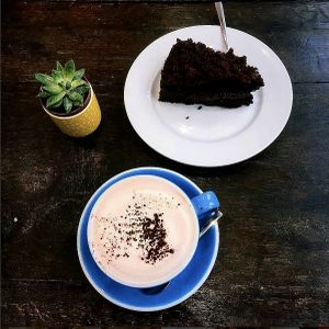 Hot chocolate and chocolate cake were amazing!  at Cloud Cakes - Mandar in Paris