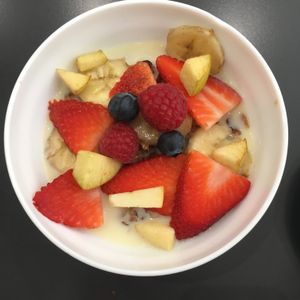 Granola with soy milk and fruits  at Cloud Cakes - Mandar in Paris