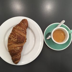Croissant and espresso  at Cloud Cakes - Mandar in Paris