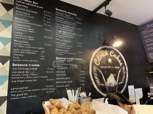 Drink menu at Cloud Cakes - Mandar in Paris