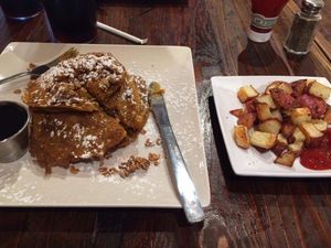 pumpkin oat pancakes at The Angry Baker - King Ave in Columbus