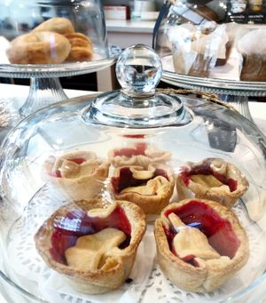 Vegan Fresh Strawberry Tiny Pies at Coco Bean Coffee Shop & Cafe in Chapel Hill