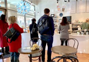 Inside door at Coco Bean Coffee Shop & Cafe in Chapel Hill