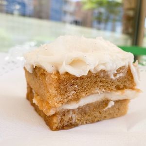 Vegan & gluten-free vanilla cake at Coco Bean Coffee Shop & Cafe in Chapel Hill