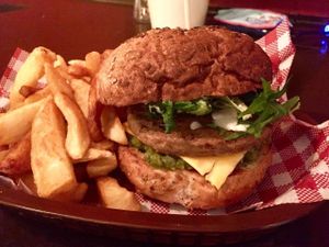 Spicy burger at The Snug Public House St Kilda in St Kilda