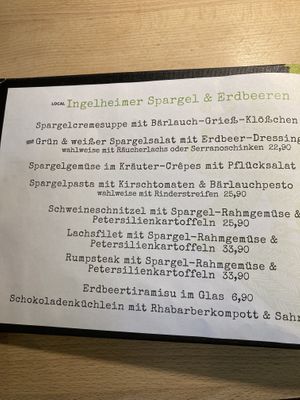 Saisonale Karte  at Peter&Silie in Ingelheim