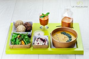  Vegan & Bio daily menu every day
Composition:
- entree or soup of the day
- plate
- dessert of the day
- drink of the day at Le Pagalou in Paris