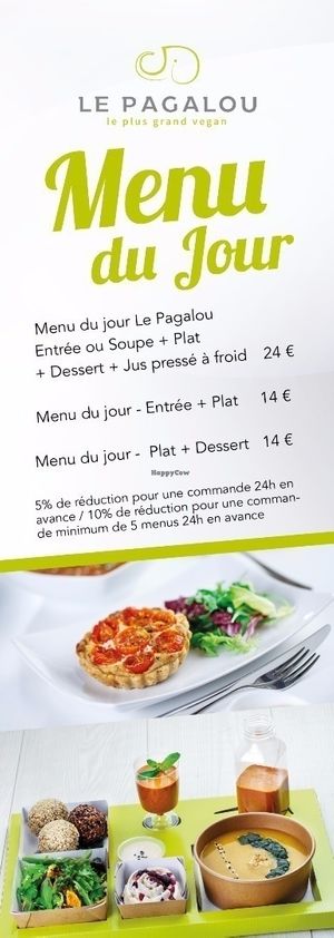 Daily Menu at Le Pagalou in Paris