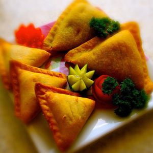 Large samosa at the market, Cocktail samosas for parties at Govinda's Yummies - Food Stall in Cairns