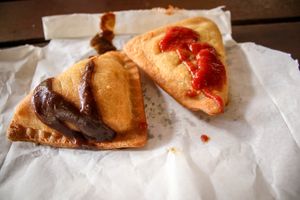 vegetable curry samosas at Govinda's Yummies - Food Stall in Cairns