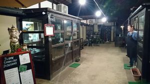 restaurant in two parts, left and right. at Doon Shokudo Indoyama in Matsumoto