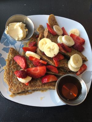 French toast with fresh fruit at The Breakfast Club in Lawrence