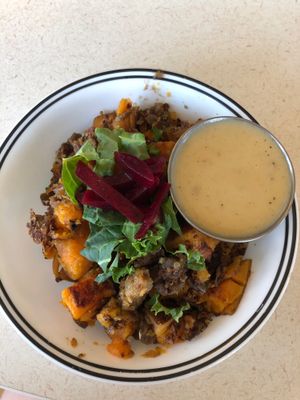 The Powerhash with a side of gravy  at The Breakfast Club in Lawrence