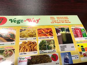 part of the menu at VegeWay in Las Vegas