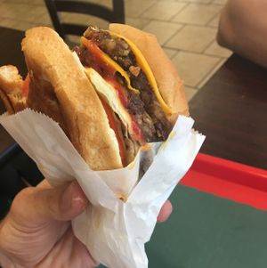 double veggie burger  at VegeWay in Las Vegas
