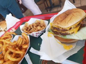 Double vegan burger... That cheese!! Agghhrrr at VegeWay in Las Vegas