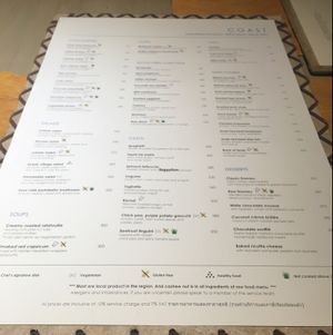 coast menu at The Coast in Pak Nam Pran