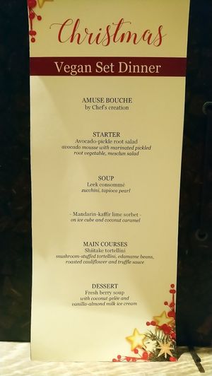 Vegan Christmas Menue at The Coast in Pak Nam Pran