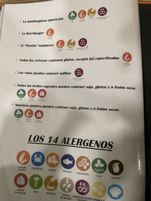 Menu  at El Perro Gamberro in Madrid
