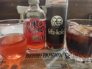 Alternative soft drinks at El Perro Gamberro in Madrid