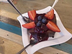 Chocolate pudding at El Perro Gamberro in Madrid