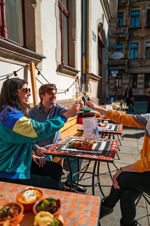 sun terrace  at Cafe Glocke in Dresden