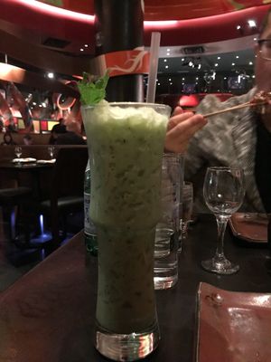 Matcha drink. Spiked with vodka. Had soy milk at SushiSamba in Las Vegas