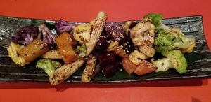 Assorted vegetables - Robata (rainbow cauliflower, corn, beets) at SushiSamba in Las Vegas