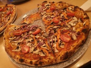 Vegan pizza at Portobello in Oswiece