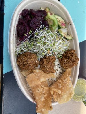 Make your own bowl. Includes the coconut crisps, super yummy!   at Rebol in Cleveland