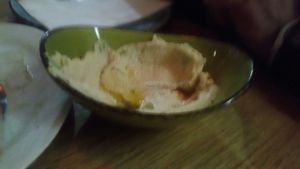 Hummus and bread  at Agraba in North Melbourne