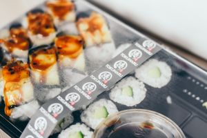 Take-away from Tokumaru - cucumber maki and aubergine-miso maki. Was very delicious. at Tokumaru  in Tallinn