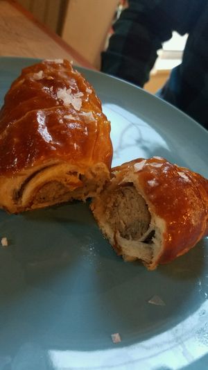 Vegan Pretzel Brat at Tough Cookie Bakery in Bastrop