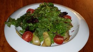 green salad s27 at Tree House in Aguas Calientes
