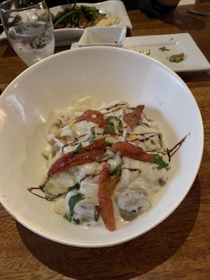 Pasta with vegatables at Tree House in Aguas Calientes