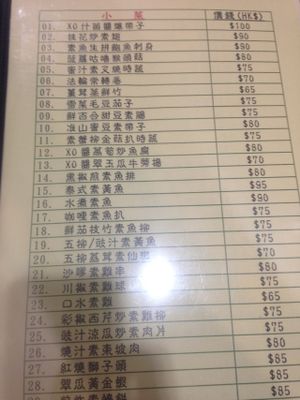 Menu at New Veggies in Kowloon