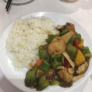 biter mellon tofu rice  at New Veggies in Kowloon