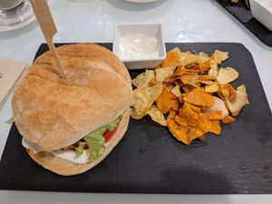 Remolacha & Heura burger at Sweet Paradise in Tenerife