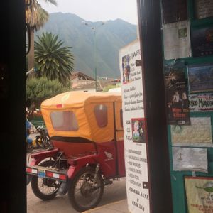 the view from our table  at Amores Brujos in Urubamba