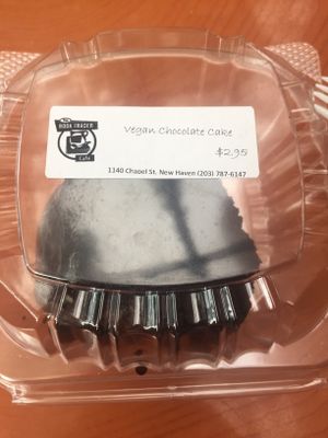 vegan chocolate cake  at Book Trader Cafe in New Haven