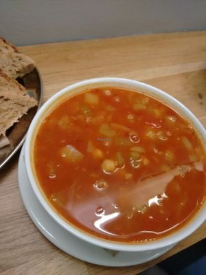 Moroccan chickpea soup at Castello Coffee - Castle St in Edinburgh