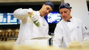 Our executive chef is in the zone, drizzling virgin olive oil on a plate of hummus
Photo credit: Lior Noyman Productions at Hummus Express in Vancouver